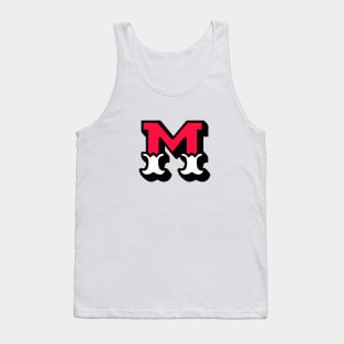 Monogram M - Alphabet Scrapbooking Red/White Circus Style Tank Top